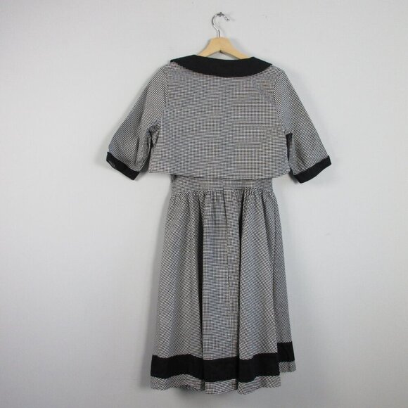 Lindy Bop Houndstooth Dress Bolero Set 14 Black Classic Retro Racabilly Pin 748 - Picture 2 of 16